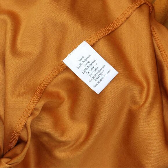 NWT Lc Lauren Conrad Ruffled Peasant Blouse WL23W019RS1 M Copper Falls Orange - Picture 5 of 5